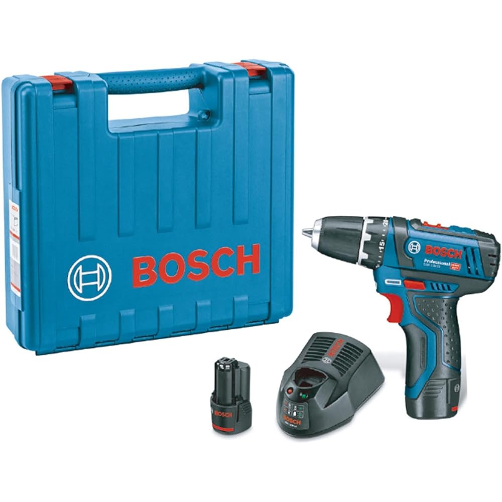 Bosch Professional 10.8V Cordless Driver Drill (2.0Ah batteries, charger, carrying case included) GSR10.8-2-LIN