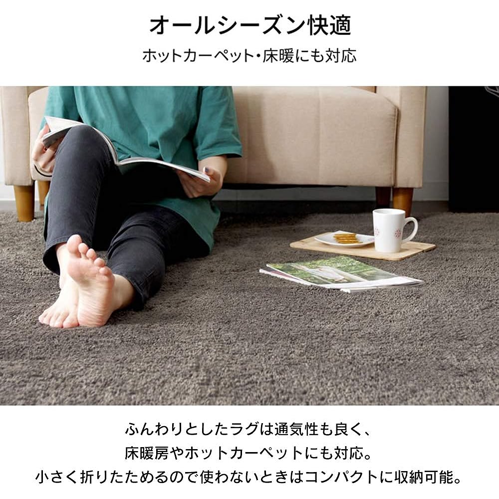 Iris Plaza Rug Carpet Non-Slip All Seasons Compatible with Floor Heating Green 185 x 185 SYGR-S-1818