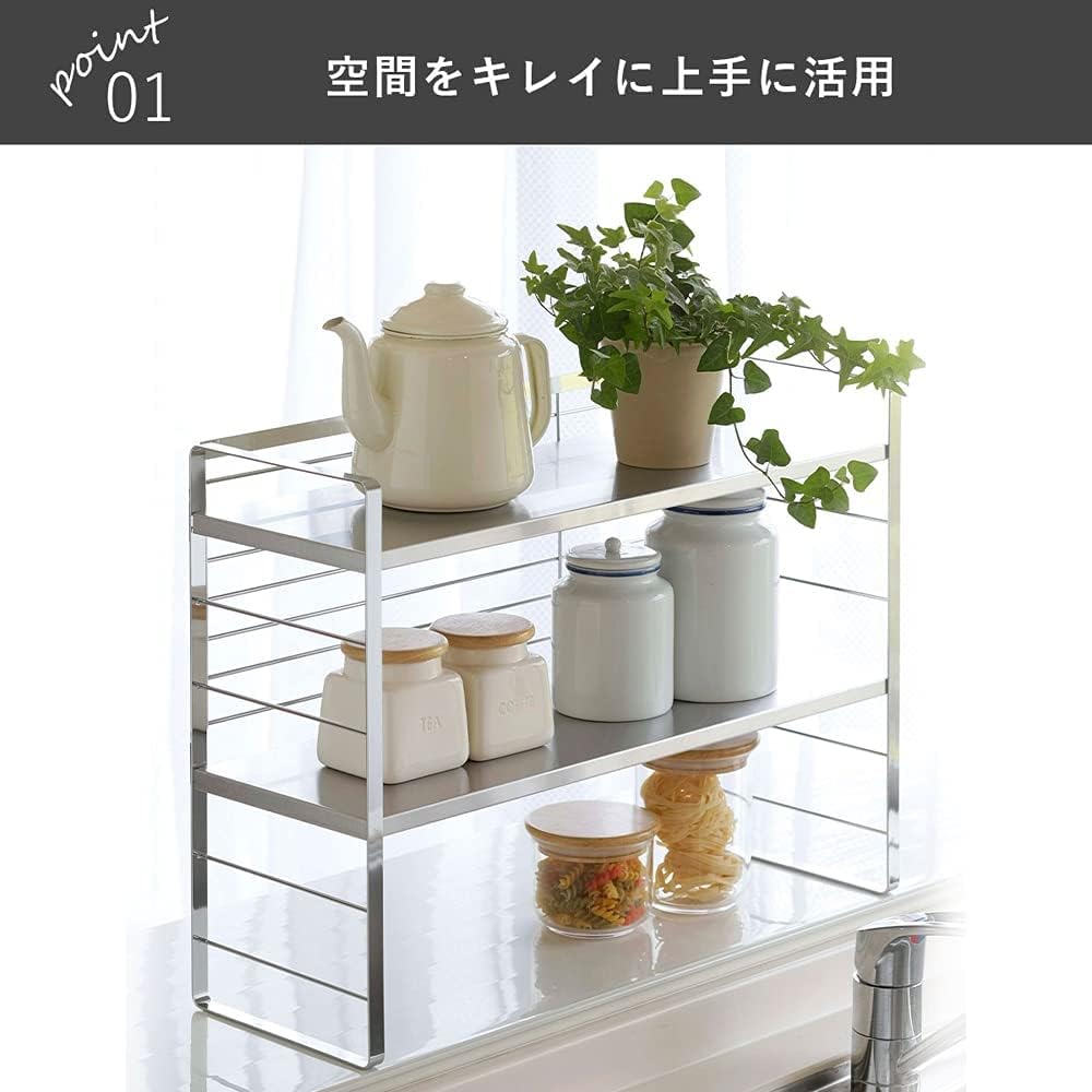 Shimomura Planning Bay Window Shelf Stainless Steel Shelf Silver Width 58cm Made in Japan 38019