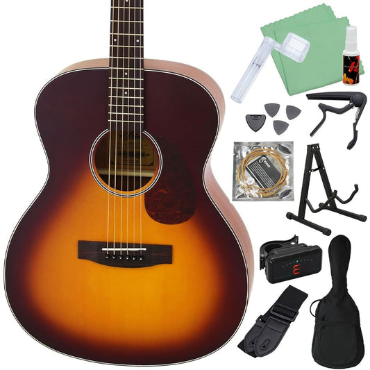 ARIA Aria-101 MTTS Acoustic Guitar Beginner Set 12-piece Set Matte Tobacco Sunburst Matte Finish Aria