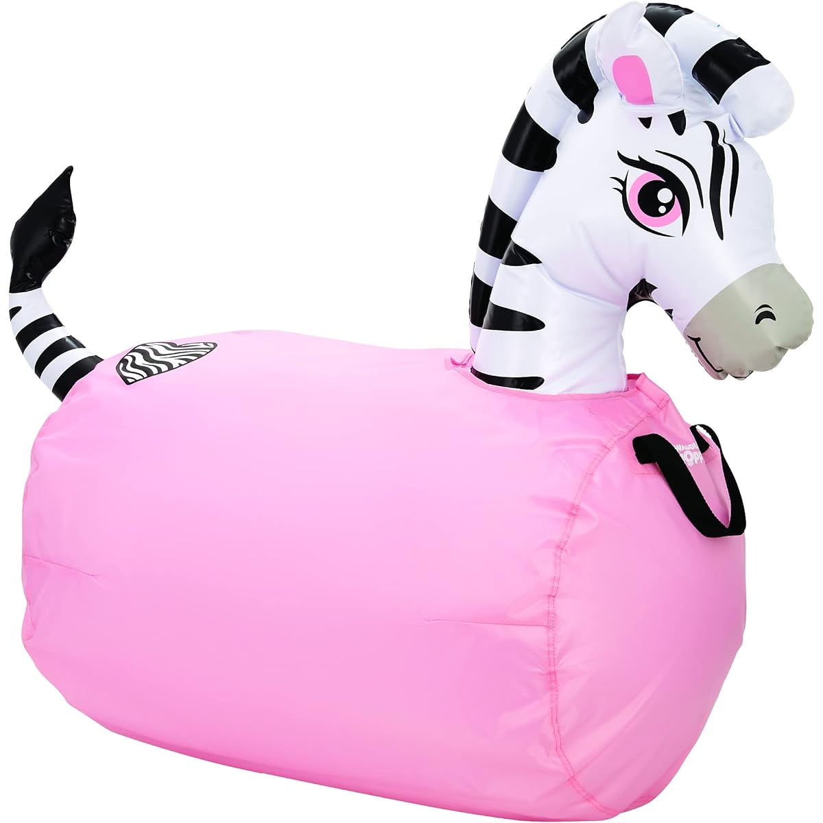 WADDLE Hip Hopper Large Bouncy Hopper Inflatable Hopping Animal Bouncer 250 lbs Ages 5+ (Black Zebra)