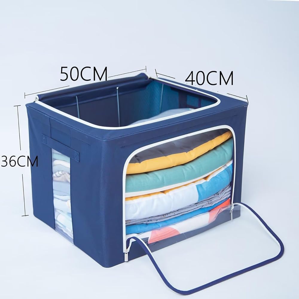 Tasmegol Clothes Storage Case Clothes Storage Box Foldable Costume Garment Storage Case Clothes Storage Bag Stackable Transparent Window Clothes Box