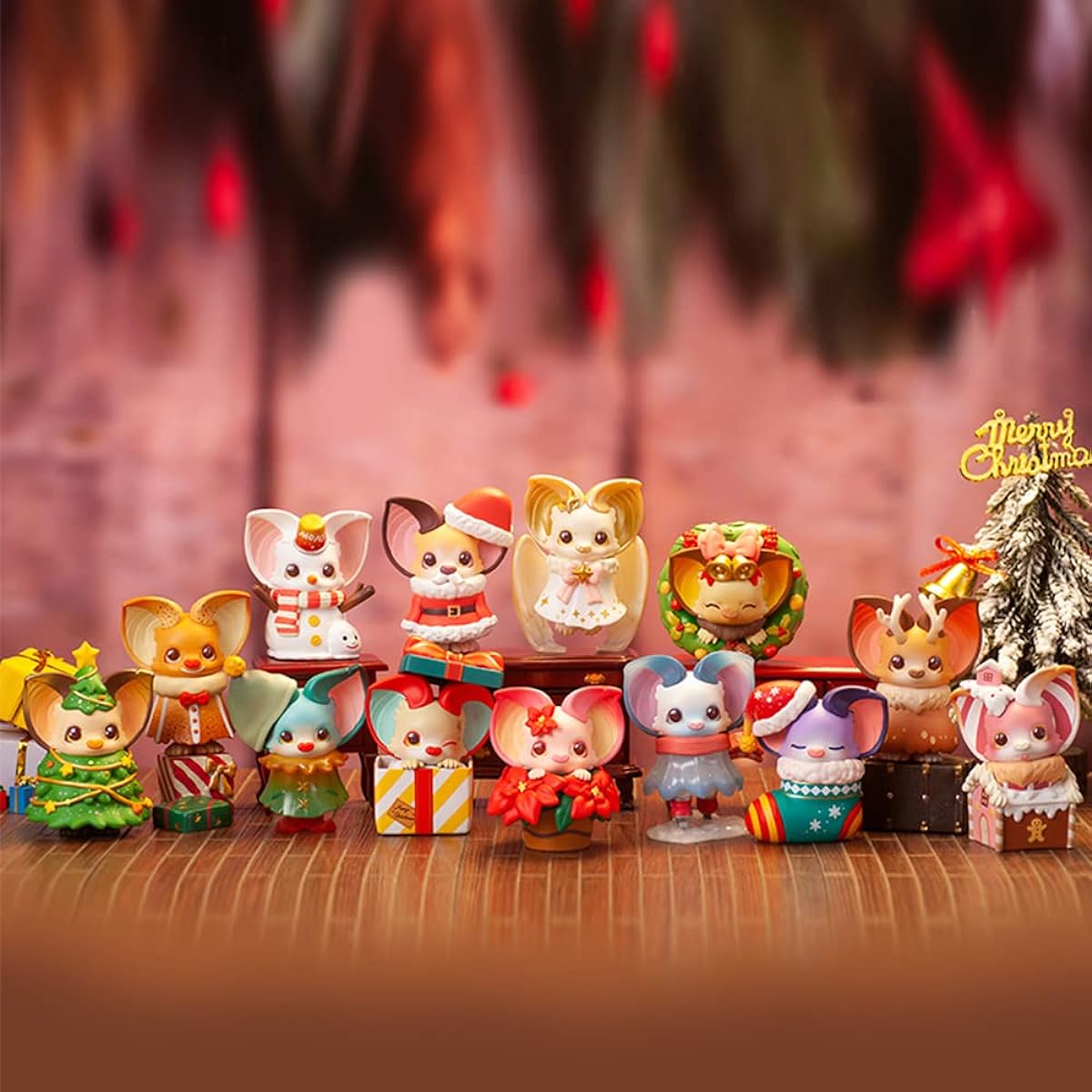 POP MART YOKI Christmas Series 3 Pieces Action Figure Box Toy Box Bulk Popular Collectible Art Toys Hot Toys Cute Figures Creative Gifts for Christmas Birthday Party Holidays