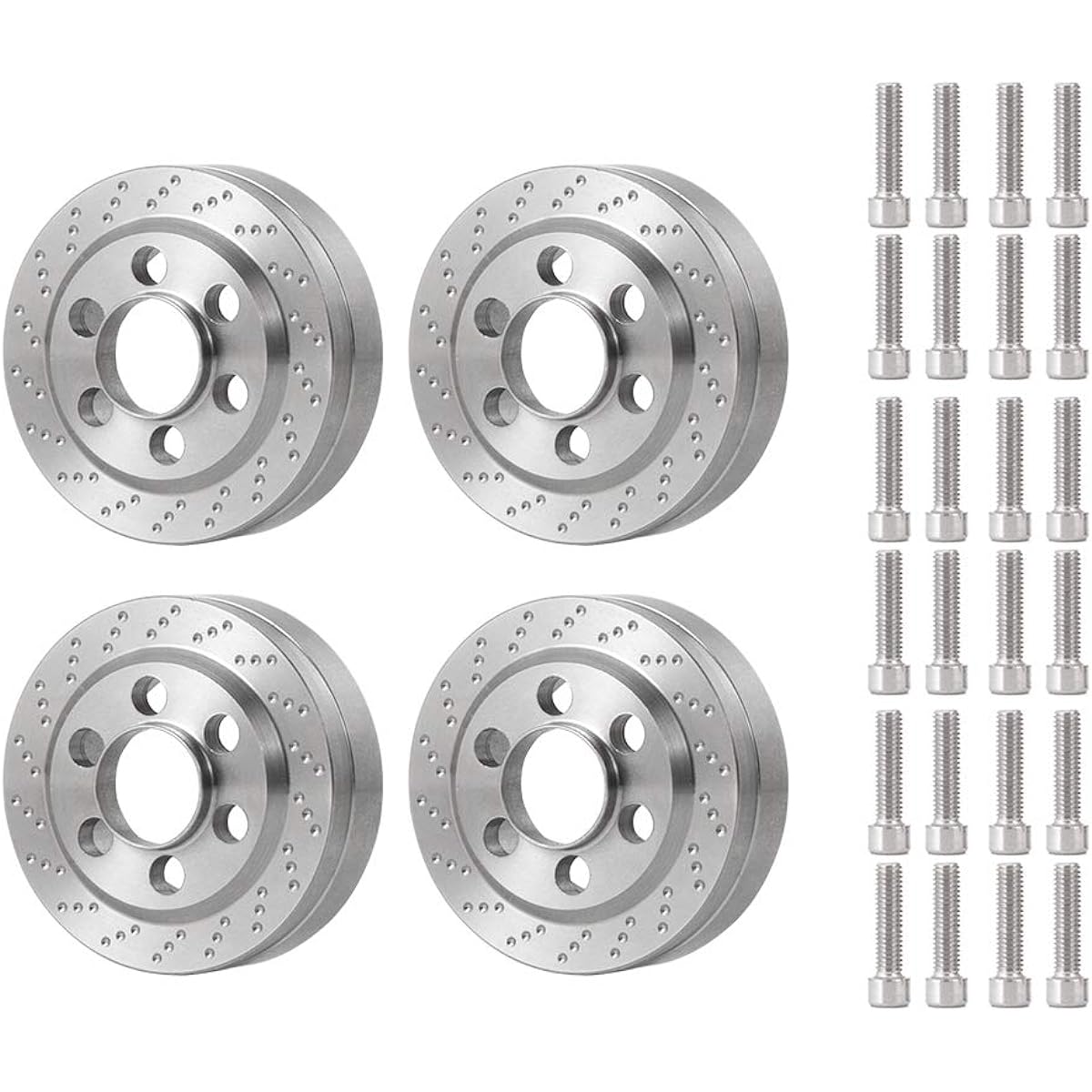 4pcs Stainless Steel Internal Wheel Weights 60g Counterweight for SCX10 1/10 RC Crawler 1.9" Beadlock Wheel Balance Weight