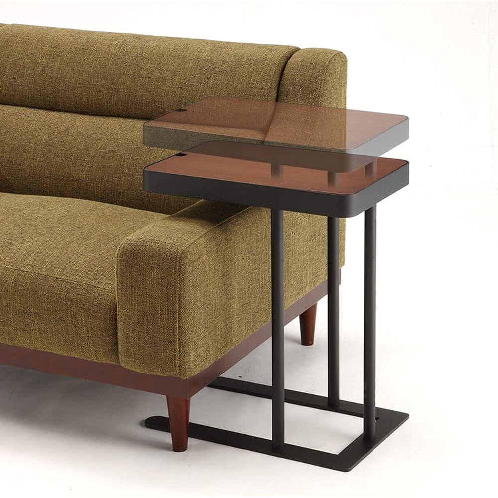 Azuma Kogei Noel Side Table with Storage Dark Brown SST-810