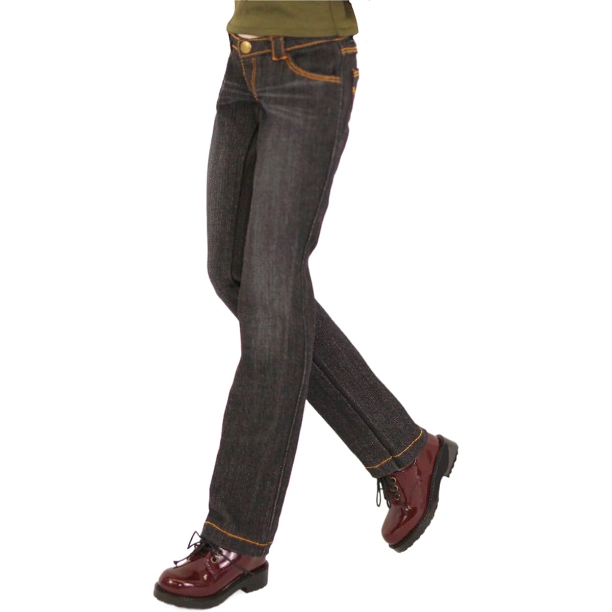 [Petite Marie] 1/3 DDS compatible Okayama processed straight jeans black KOJIMA processed jeans processing low rise stretch denim vintage processing standard 60cm doll BJD doll clothes [Petite Marie] [No.0130]