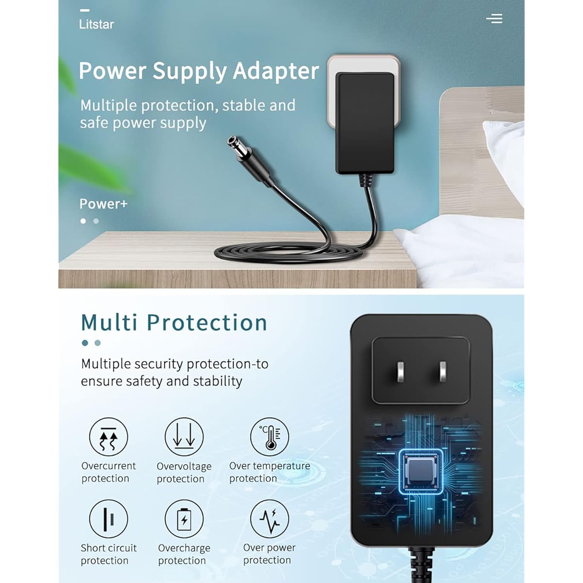15V 1A AC Adapter Power Supply Charger [15 Volt 1 Amp Adjustable Switching Power] 200mA 300mA 350mA 400mA 500mA 600mA 700mA 800mA 850mA 900mA 1000mA 15V 1A Replaceable DC Plug for Devices