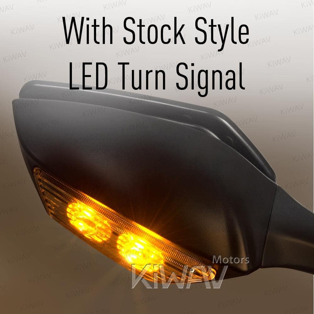 Replacement Motorcycle Mirror for Kawasaki Kawasaki Ninja ZX10R ABS '14- with LED Turn Signal Right Side x 1