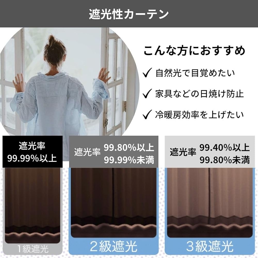 Univeil Drape Curtain Width 150cm x Length 200cm 1 piece Blackout Grade 3 Shape Memory Washable Brown Legacy