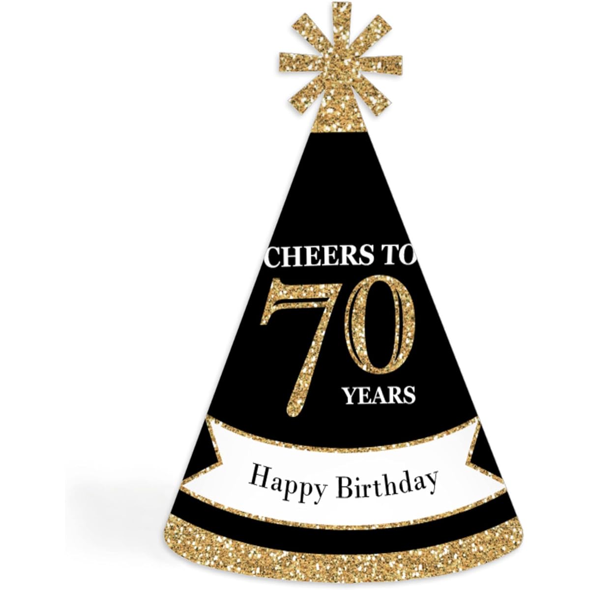 Big Dot of Happiness Adult Birthday Gold Standard Cone Hat