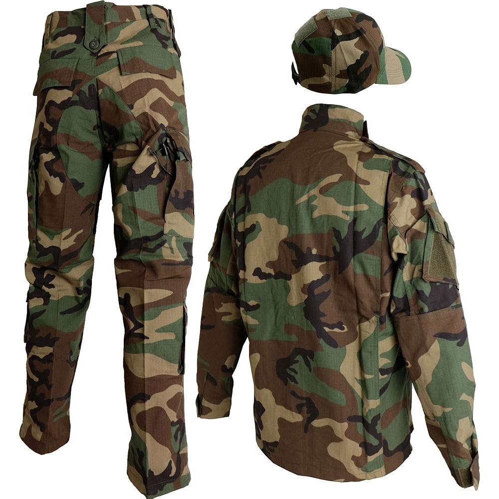 Camouflage top and bottom/baseball cap set Woodland US size L bdu-wl06-L [parallel import goods]