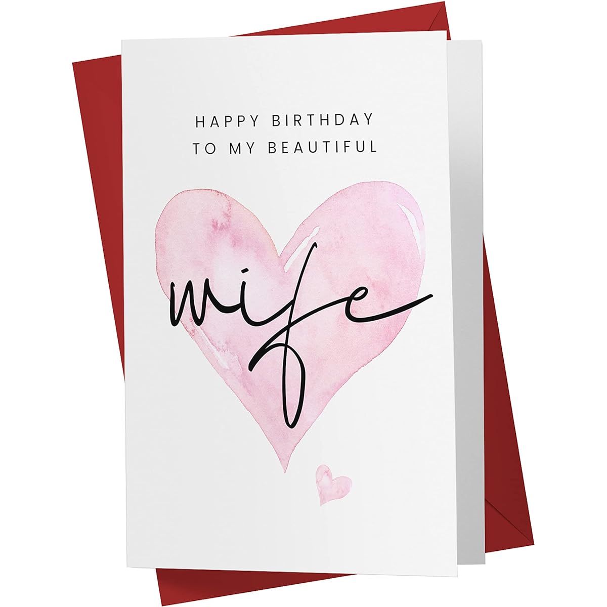 Karto Sweet Birthday Card for Wife Large 5.5 x 8.5 Greeting Card Birthday Card for Wife from Husband Birthday Card for Wife Birthday Card for Wife Beautiful Wife
