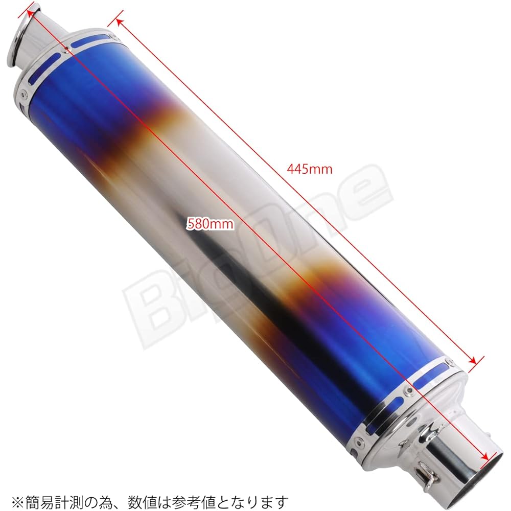 Titanium Slip-on Muffler Silencer 60.5mm 60.5φ For External Muffler ZZ-R1100 Zephyr 1100 ZX-6R CBR600F VFR400R RVF400 CB400SF CBR400RR XJR400