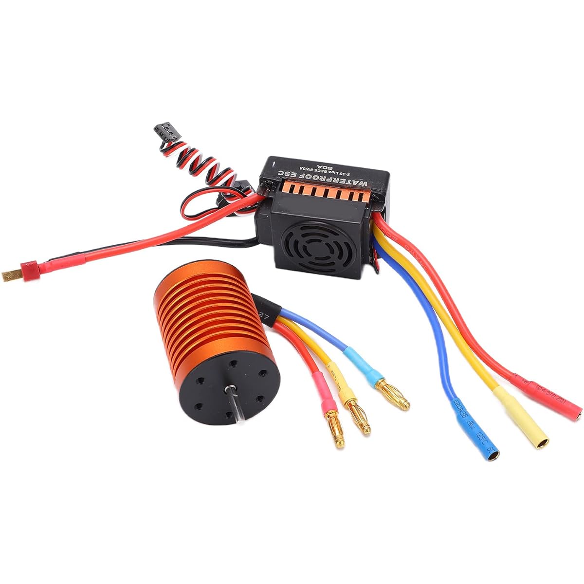 F540 4370KV Brushless Motor Set, F540 Brushless Motor 4 Pole 12 Slot for 1/10 RC Car