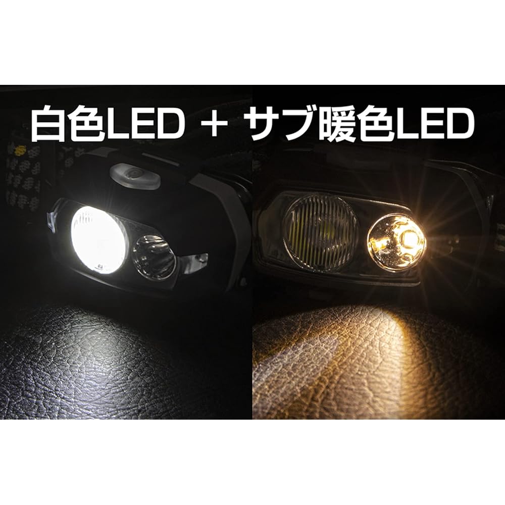 GENTOS LED headlight, small, lightweight, 81g, AAA battery operated, 300 lumens, waterproof, over VA-05D, oval illumination surface