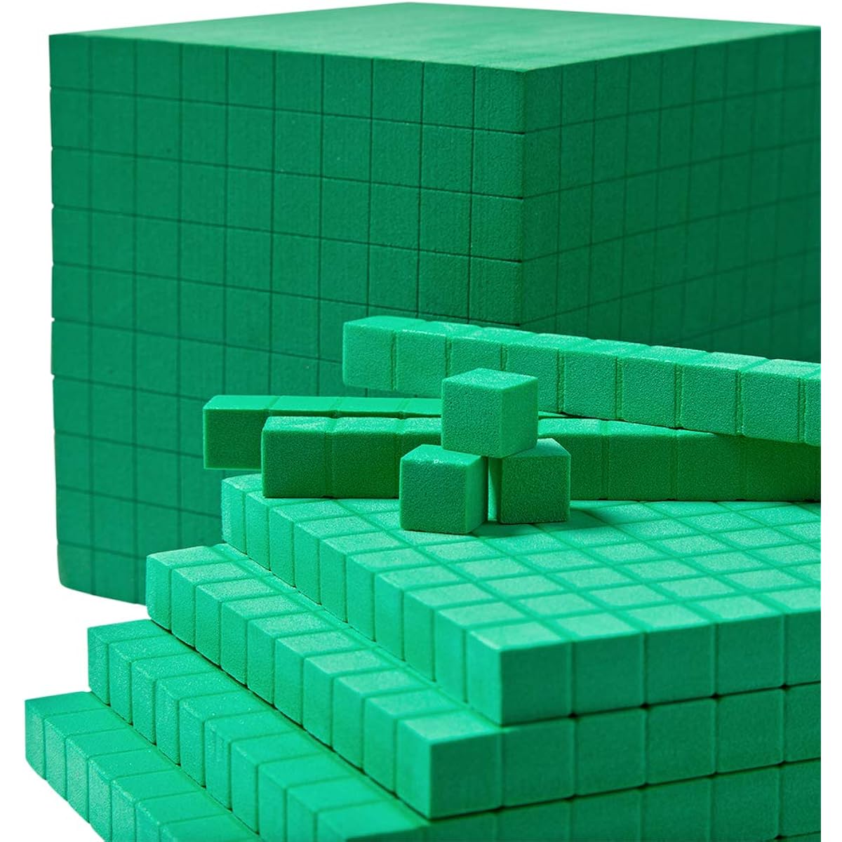 ETA Hand2Mind Green ManipuLite Foam Base Ten Blocks Place Value Setting