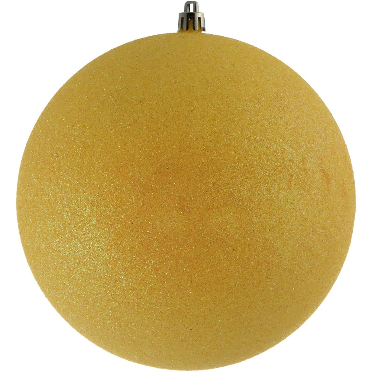 Vickerman 6 inch Yellow Glitter Ball Ornaments, 4 per pack.
