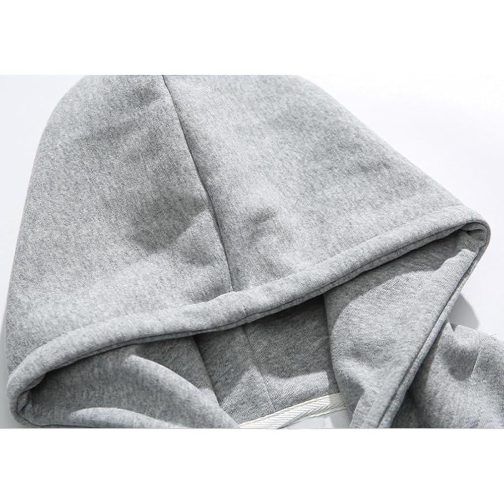 [OKJCON] Men's Parka, Zip-up, Spring, Loose, Long Sleeve, Plain, Hooded, Stylish, Large Size