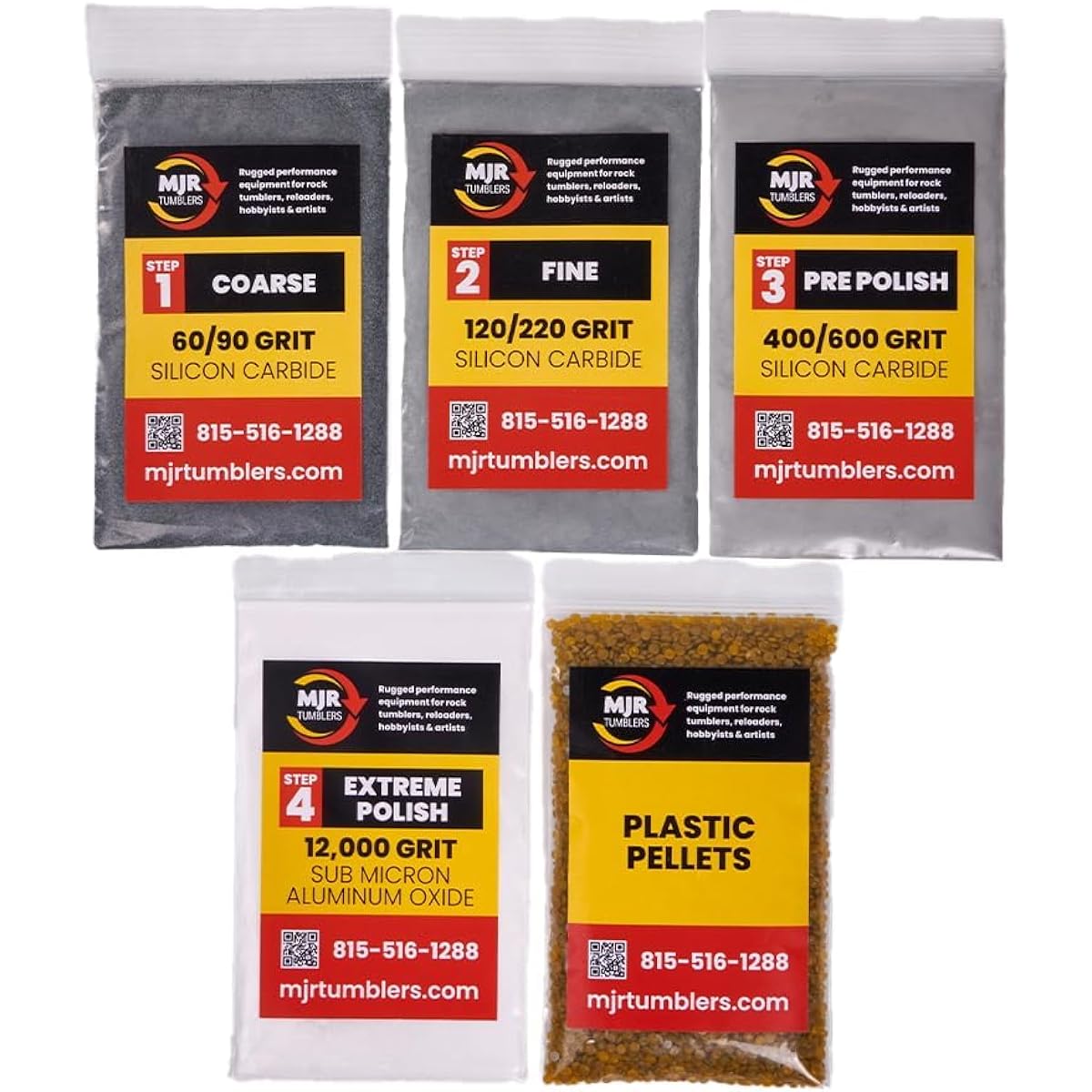 MJR Tumbler Rock Grit Kit for 50 lb Tumblers
