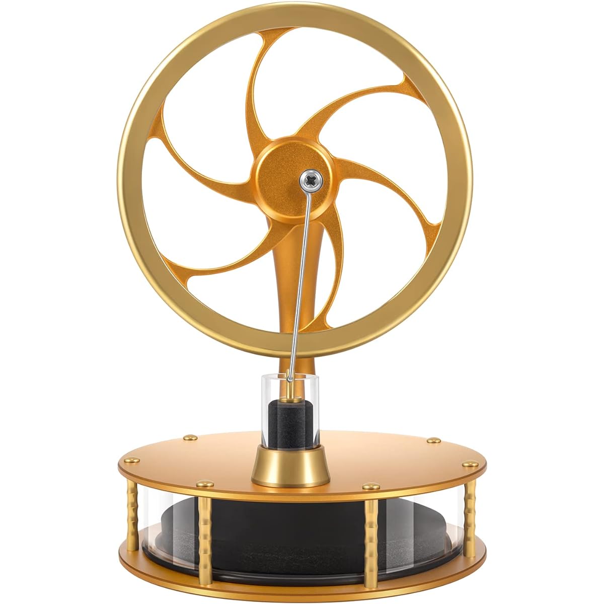 PFCKE Low Temperature Stirling Engine Classroom Teaching Aids Stirling Engine Kit Steam Heat Educational Model Adult Desktop Educational Toy Brass Aluminum Stirling Engine-HZZ92 Pro Gold