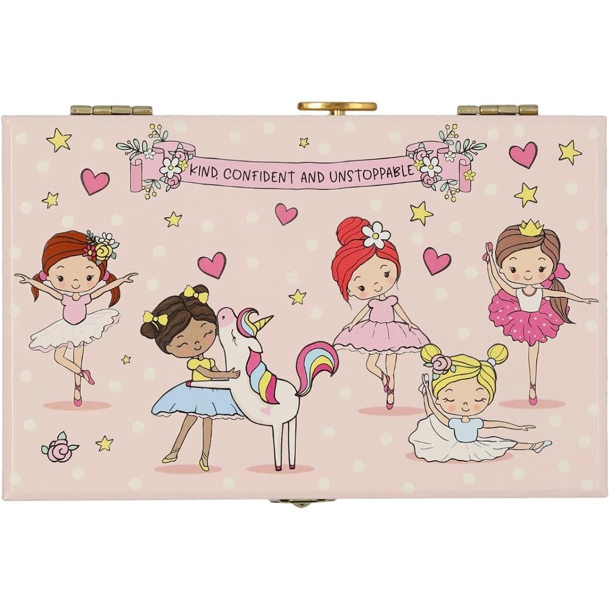 Ballerina Musical Jewelry Box for Girls - Little Girls Jewelry Box Gift - Glow in the Dark Kids Jewelry Box Organizer with Drawer and Heart Necklace and Bracelet Set - Cute Music Box for Girls