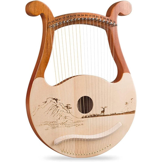 WowZza Lyra Harp 19 String Classical Wooden Musical Instrument Lyre Harp with Tuning Wrench Strings/19 Strings 03