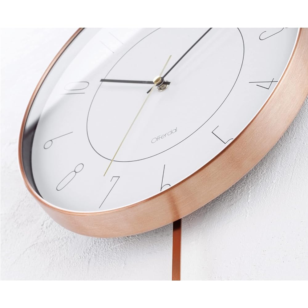 Interform Wall Clock Pendulum Clock CL-4200 Melina Copper Pink White Black W29 x H51 x D5.5cm