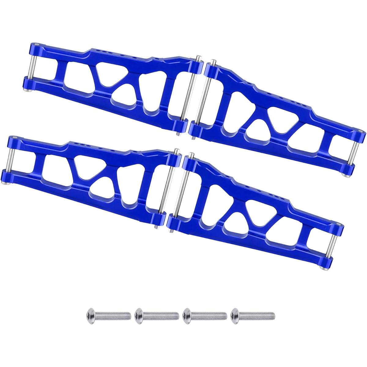 Hobbypark Front/Rear Aluminum Suspension Arms with Screw Pins Replacement for 3655x RC Traxxas 1/10 Slash 4x4 4WD Stampede 4x4 XO-1 Optional Hop-Up (Pack of 4) (Navy Blue)