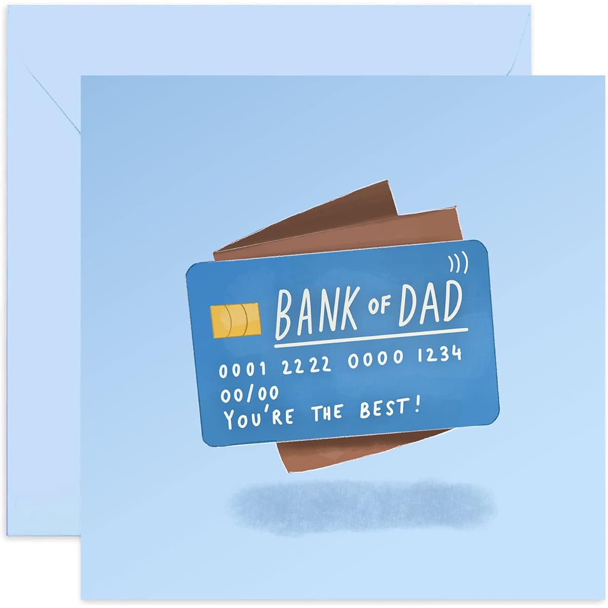 Old English Co. Bank Of Dad Happy Birthday Card - Funny Joke Greeting Card From Son or Daughter | Cute and Fun Father's Day Card | Blank Inside & Envelope Included