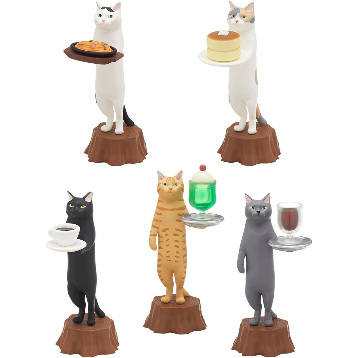 Kitan Club Cat Cafe Plastic Toy - Blind Box with 5 Collectible Figures - Fun and Versatile Decor - Authentic Japanese Design - Made of Durable Plastic