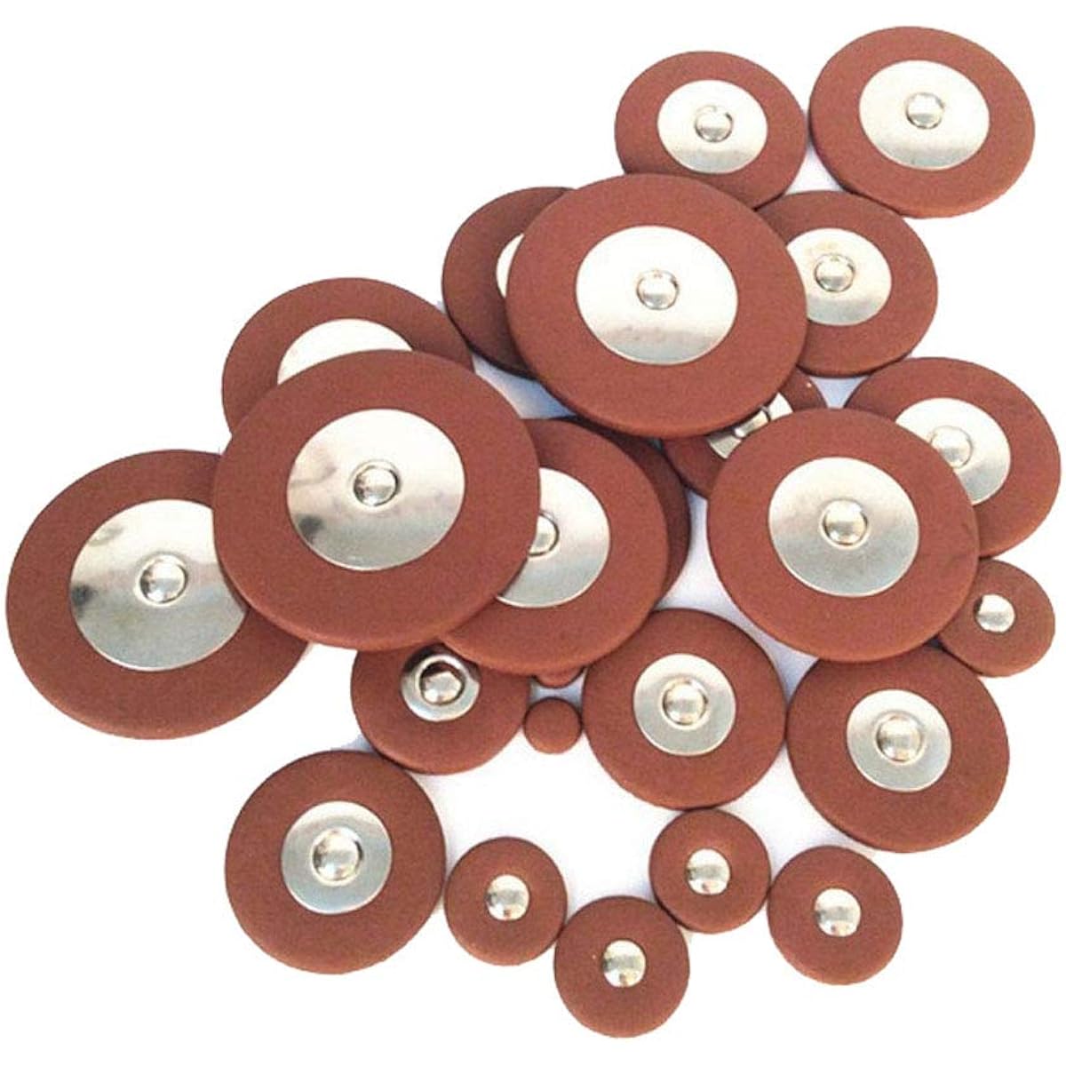 Jiayouy 25 Piece Leather Pad Alto Saxophone Pad Replacement Set Saxophone Repair Parts Brown 9mm~48mm
