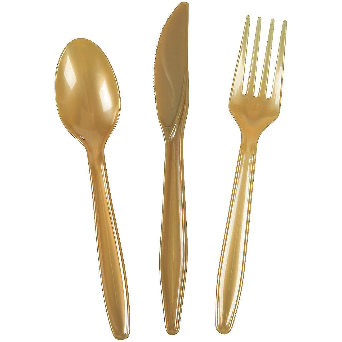 Bulk Plastic Cutlery Set 70 210 Pieces Spoons Knives Forks Party Wedding Supplies (Gold)