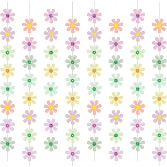 10 Pack Groovy Boho Daisy Birthday Decorations for Girls and Women, Retro Hippie Party Decorations Supplies, Party Banner, Daisy Garland, Hanging Swirls Set, Daisy Cutouts for Baby Birthday Party Gifts, Home, Classroom Decorations (Macaron)