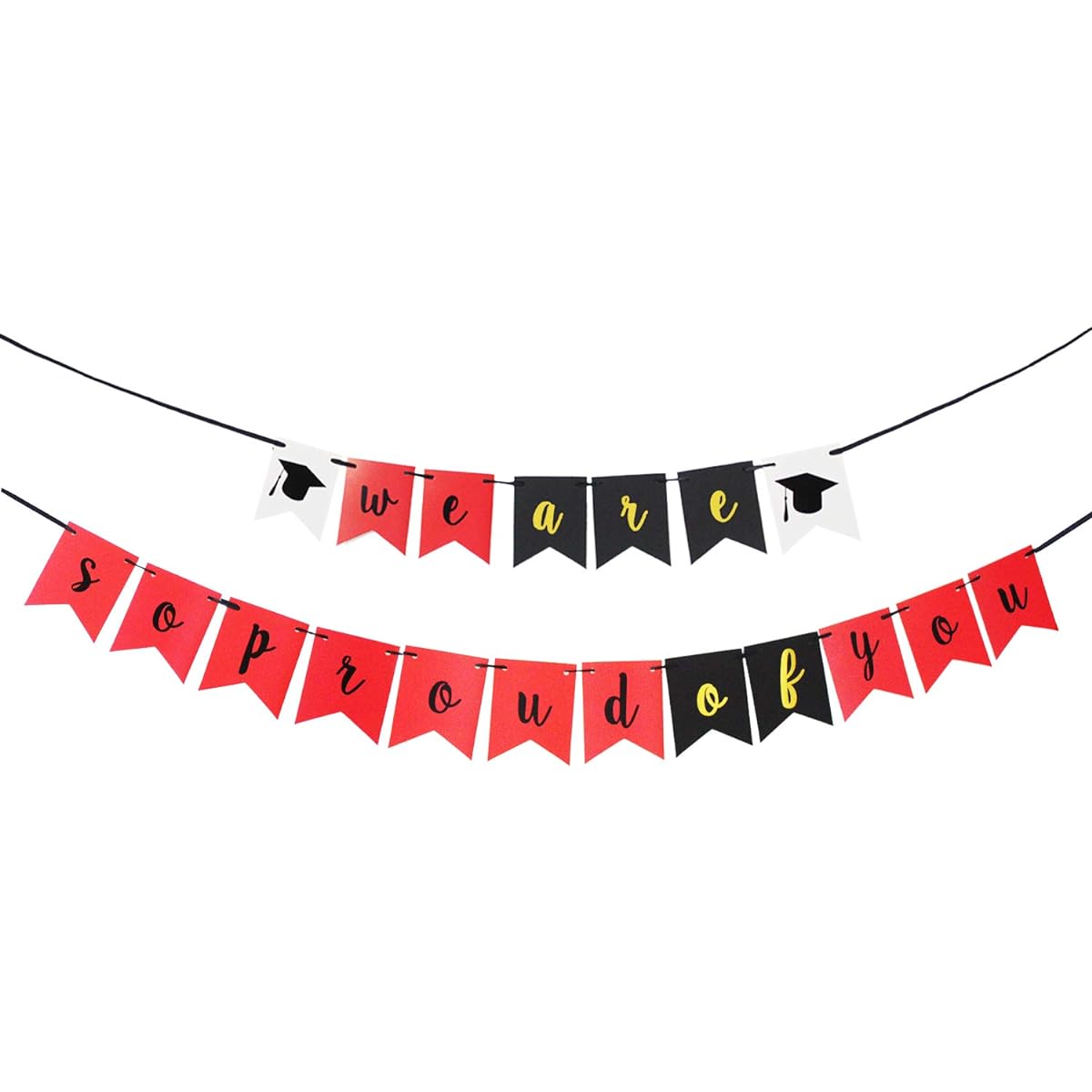 LINGPAR Graduation Decorations, Graduation Party Supplies, Red, White, Black, Red, Congrats Grad-2019