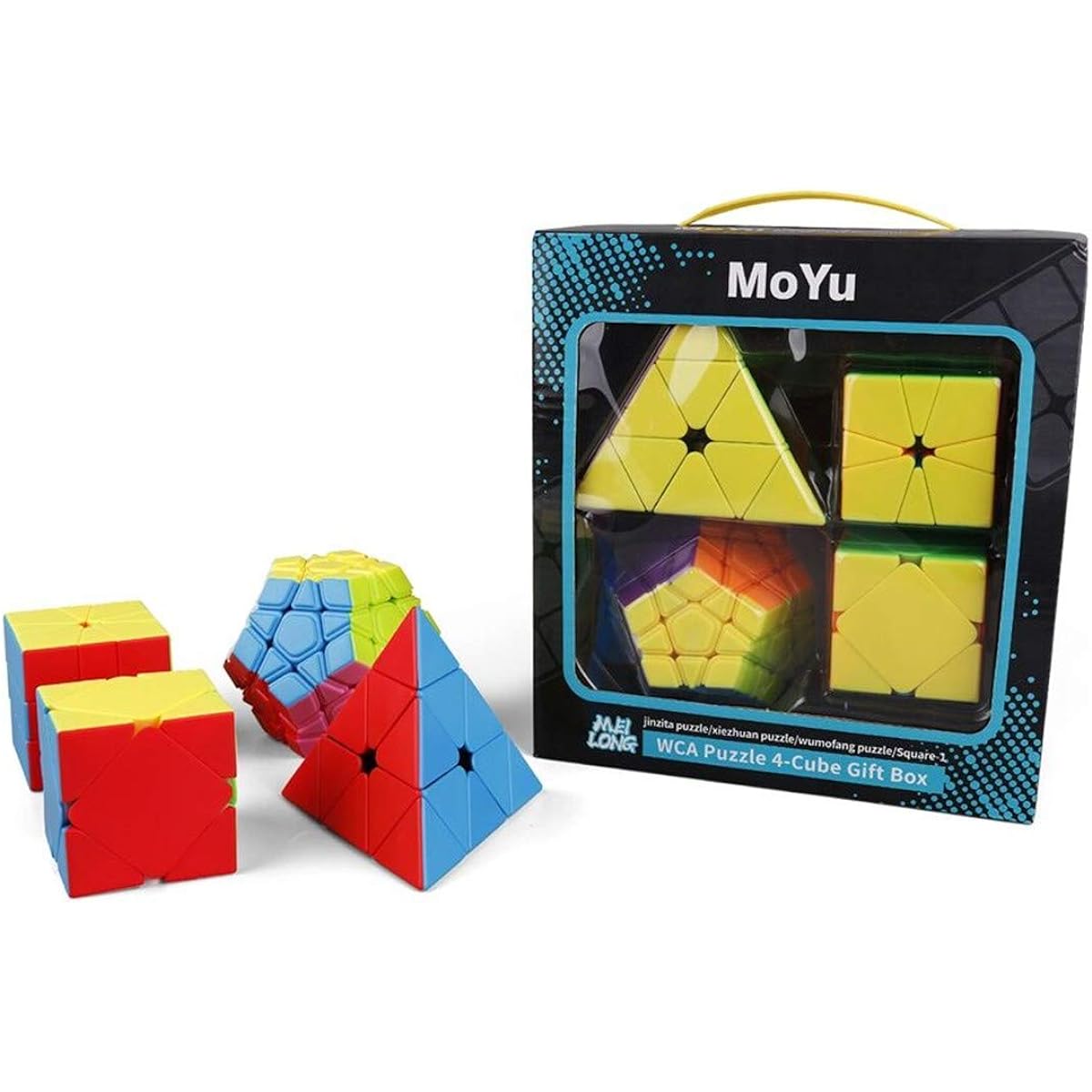 CuberSpeed Speed Cube Bundle MoFang JiaoShi Meilong Megaminx & Skew 3X3 & Square 1 & Pyramid Stickerless Bright Magic Cube Cube Cube for Classroom Stickerless Speed Cube Set with Gift Package