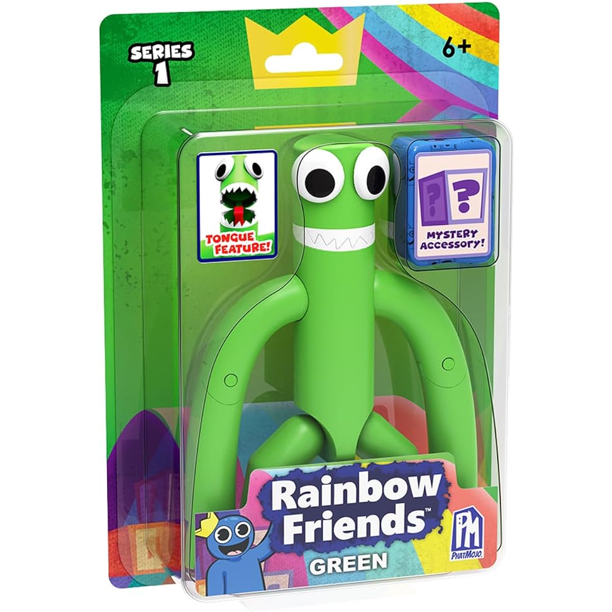 Rainbow Friends – Green Action Figures 5" Tall Poseable Figures, Series 1