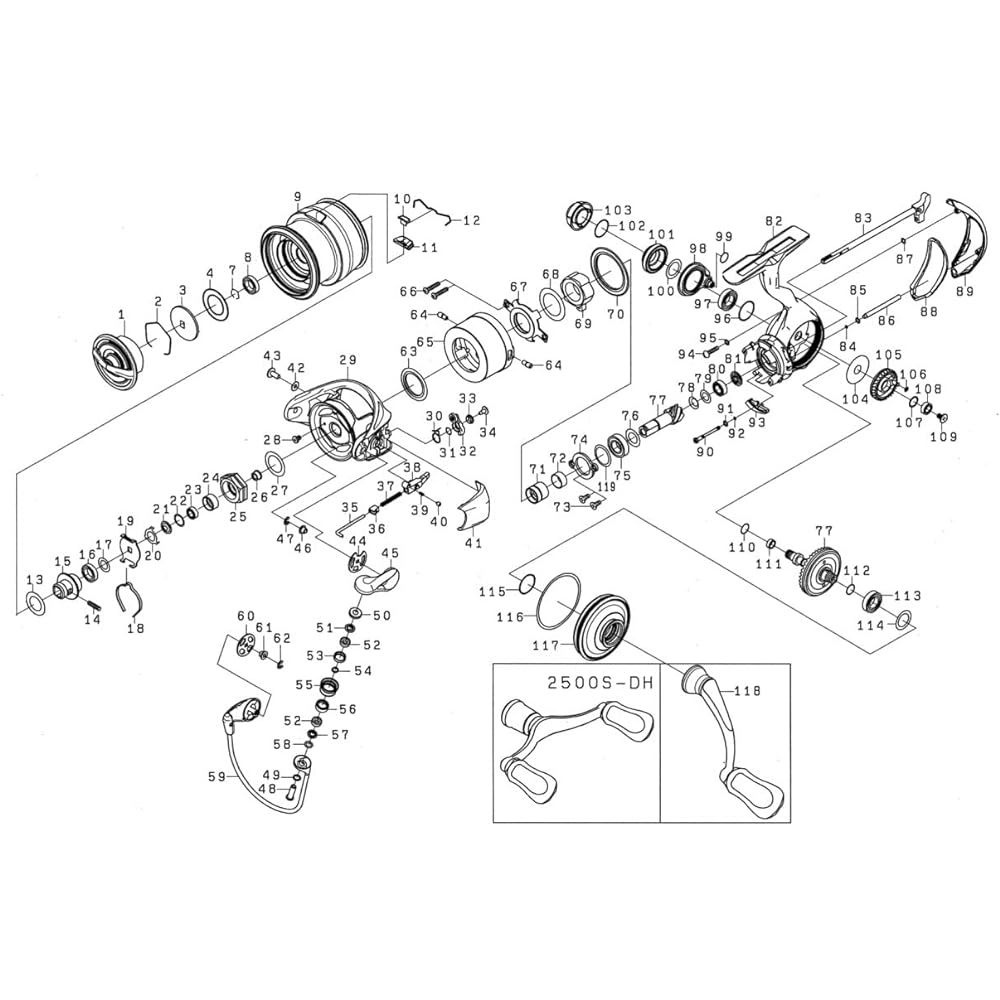 DAIWA Genuine Parts 22 Exist LT2000S-P Spool (2-12) Part Number: 9 Part Code: 128E90