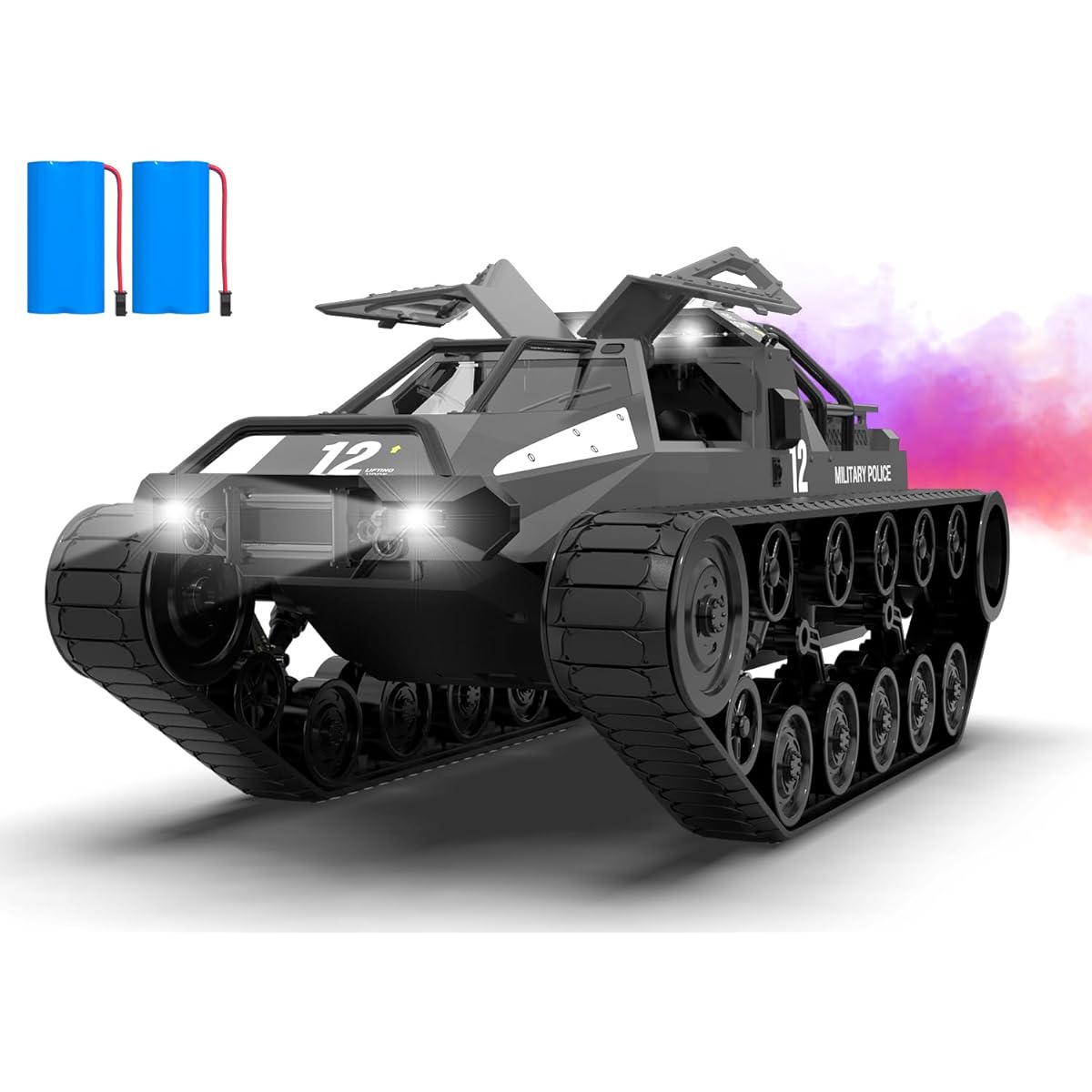 VOLANTEXRC RC Tank 1/12 Scale RC Tank 2.4Ghz High Speed RC Car with 2 Batteries Toy Gift for Both Kids and Adults