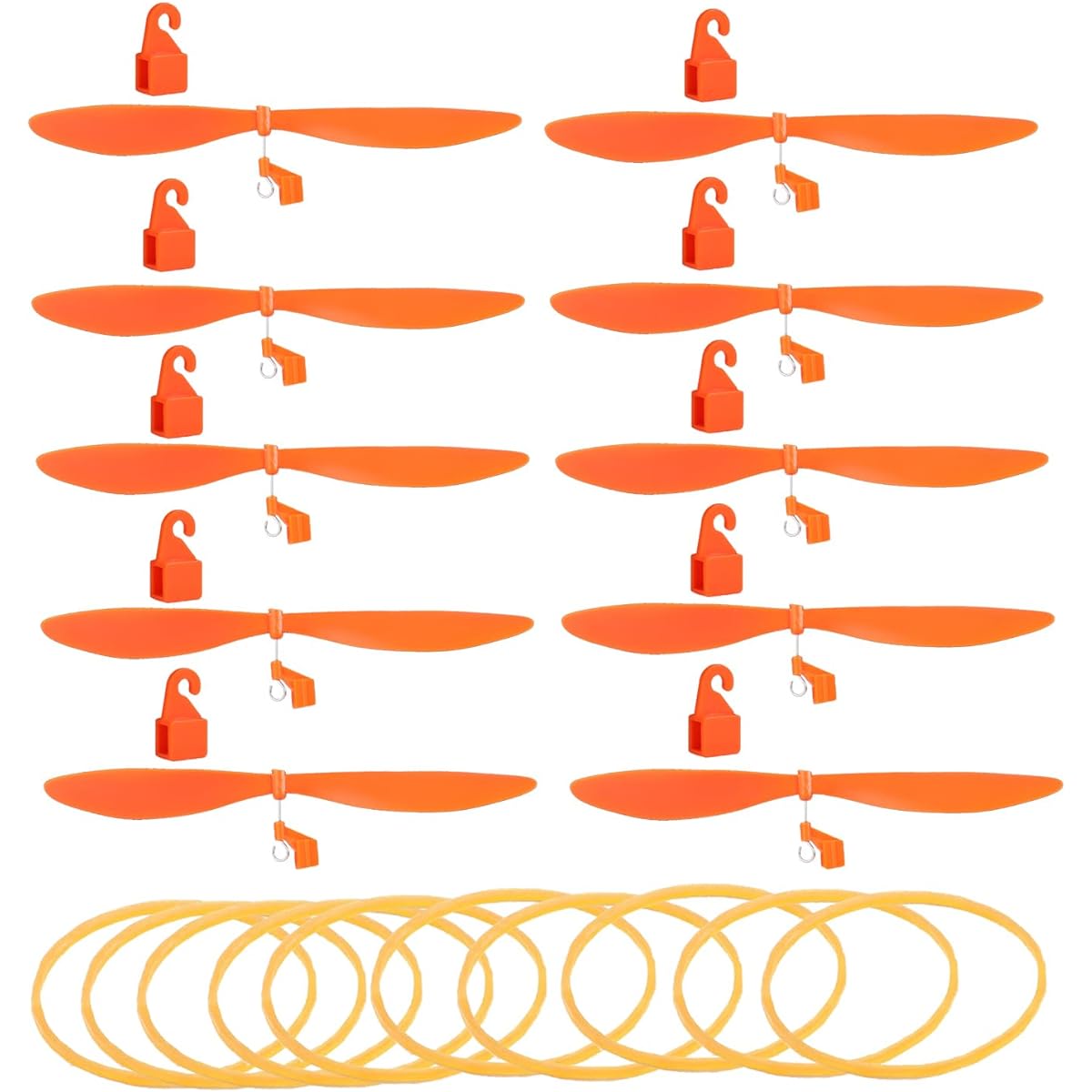 Delinx 10 Pack 7 Inch Plastic Propeller Kit for DIY STEM Rubber Band Powered Projects