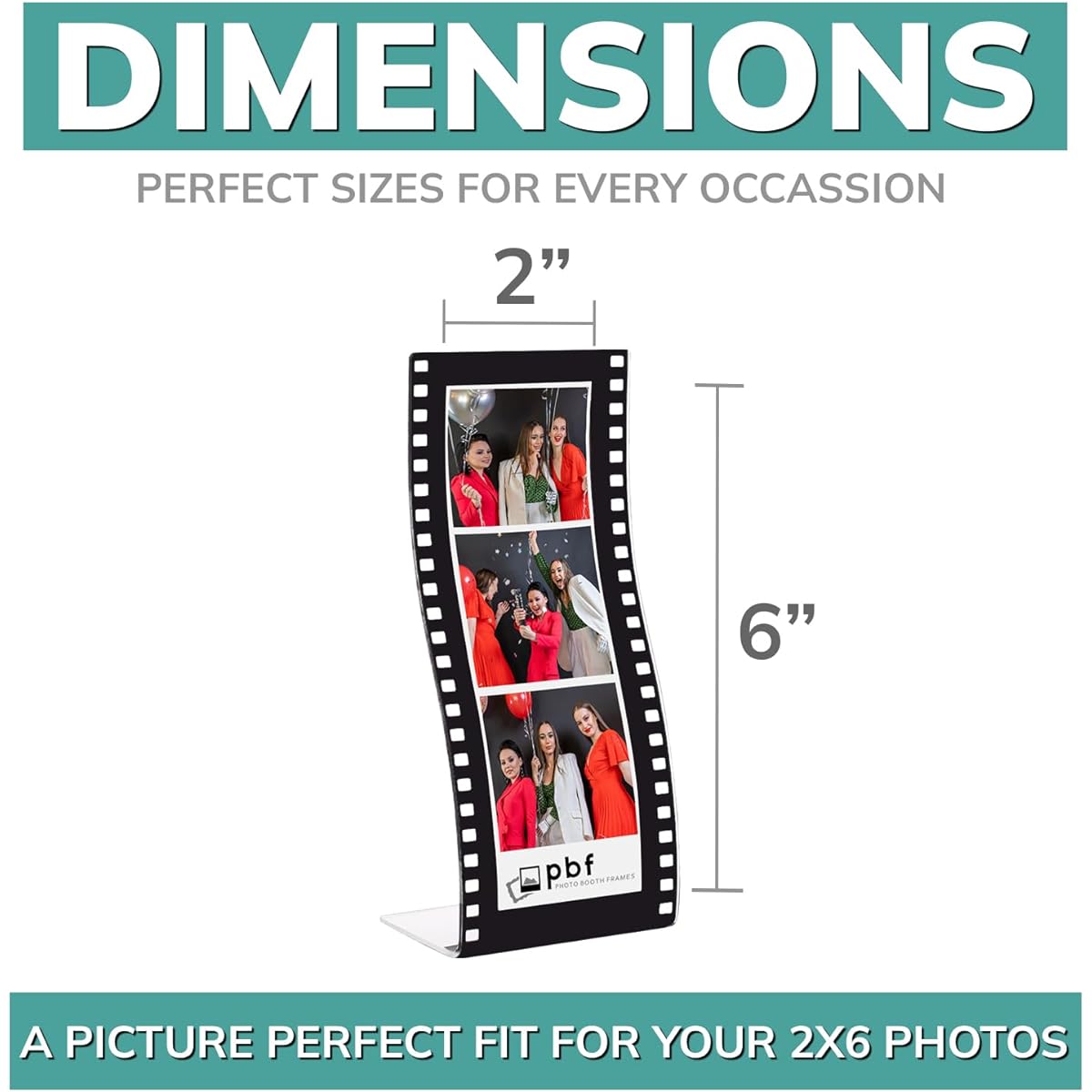 Acrylic Wave Shaped Movie Film Photo Booth Frame Curved Hollywood Style Photo Booth Frame 2x6 Clear