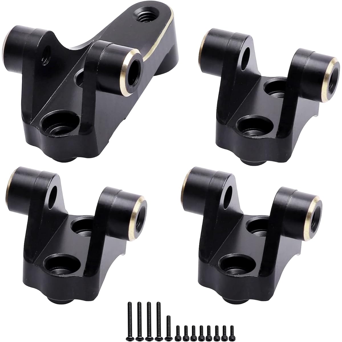 Hobbypark Brass Link Mount Panhard Mount Suspension Link Axle Installation Kit for TRX4 Upgrade 8227 Front and Rear Black & Gold