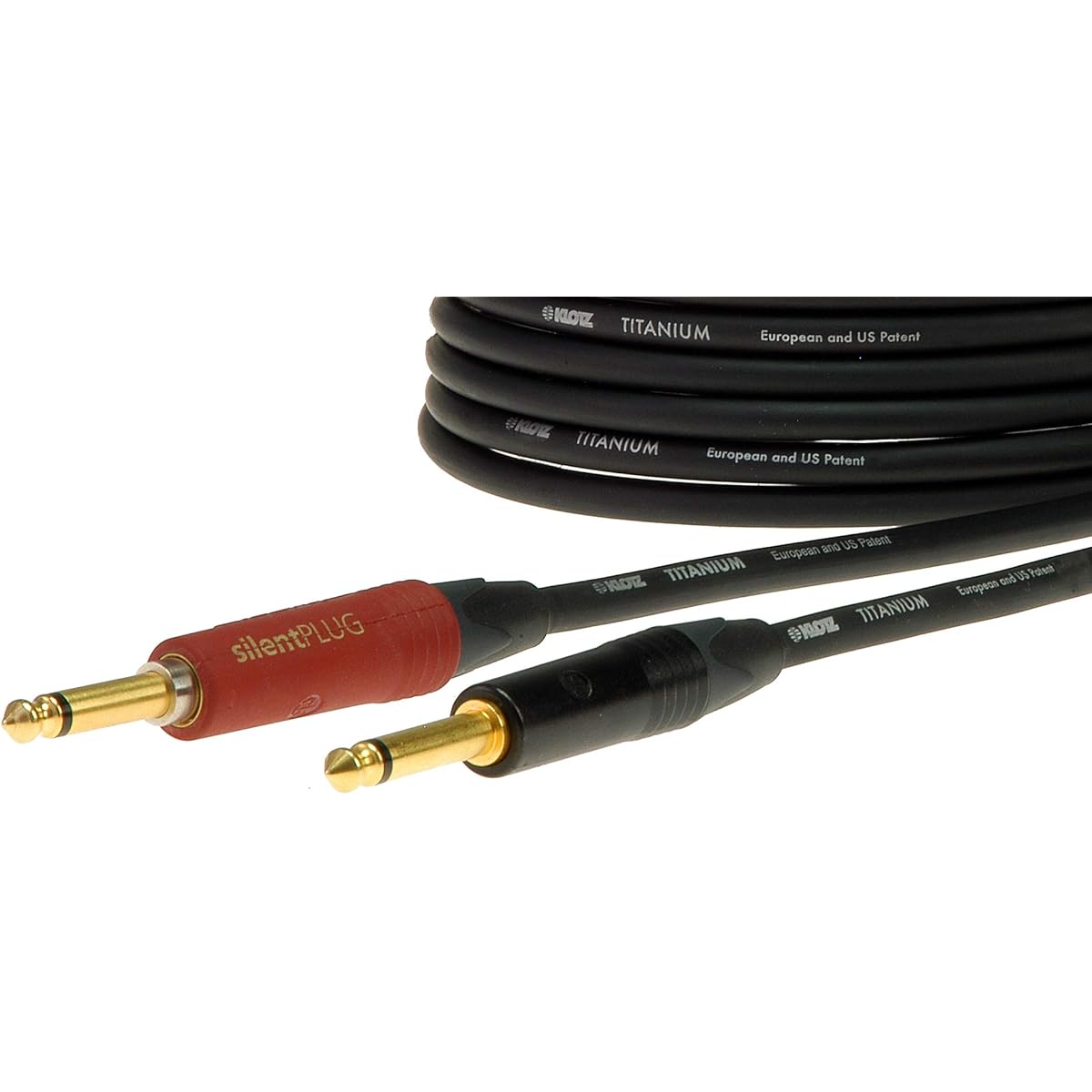 KLOTZ TITANIUM shielded cable (3m straight/L type silent PLUG)