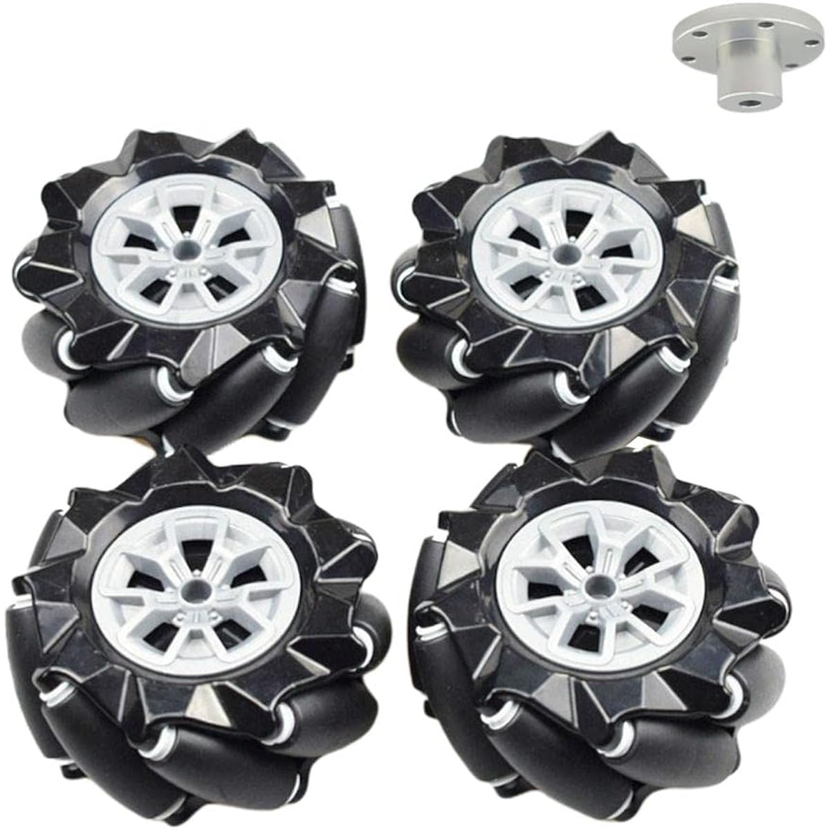 Kokiya 4pcs 80/97mm Omnidirectional Mecanum Wheels with Coupling, C