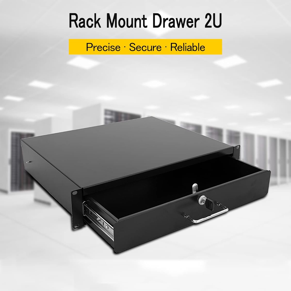 RAISING ELECTRONICS Rack Mount DJ 19 Inch Rack Case Equipped with Deep Drawer 2U 2 Space Lockable