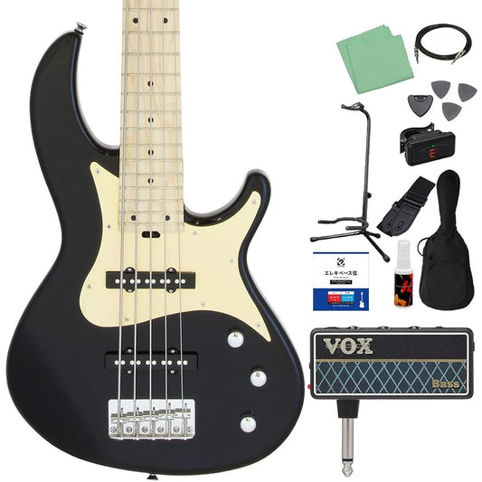 AriaProII RSB-618/5 BK 12-piece 5-string bass beginner set [with headphone amplifier] Jazz bass type AriaPro2