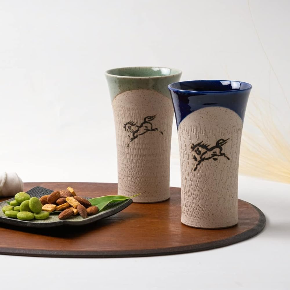 Ohori Soma Ware Matsunaga Kiln Large Tumbler (Cobalt Blue)