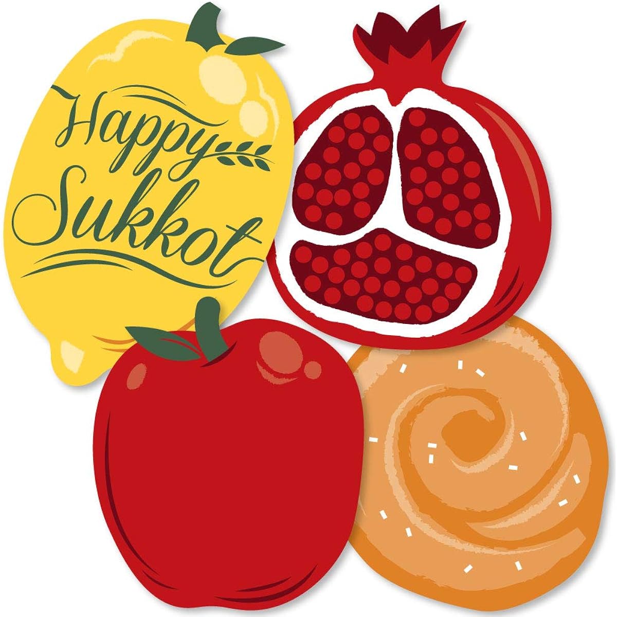 Sukkot - Apple Pomegranate Etrog Color Decoration DIY Sukkah Jewish Holiday Essentials - Set of 20