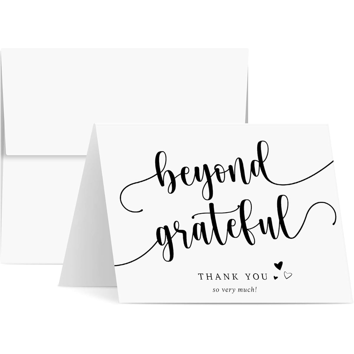 Beyond Grateful Thank You So Very Much Cards, Elegant Wrapped Greetings for Weddings, Christmas, Holidays, Business, Bridal Shower, Graduation - Blank White Inside | 4.25 x 5.5 Inches | Pack of 25