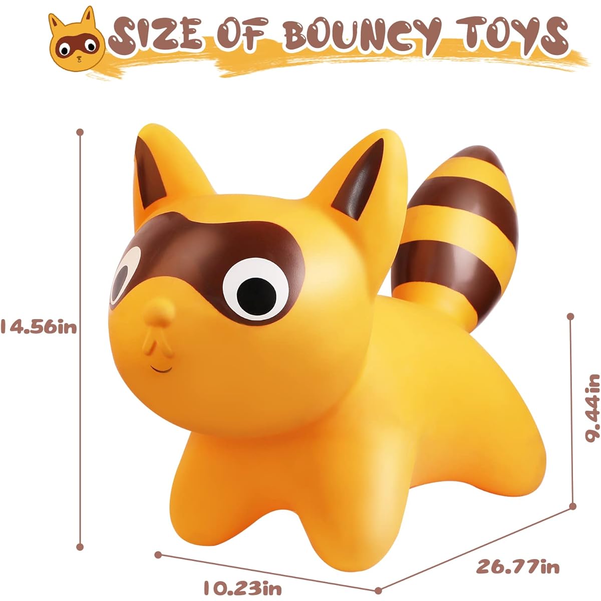 Bouncy Animal Horse Toddler - Inflatable Bouncy Buddies Girls Boys Hopping Toy - Outdoor Indoor Jumping Toy Baby First Birthday Gift for 3 Year Old (Raccoon)