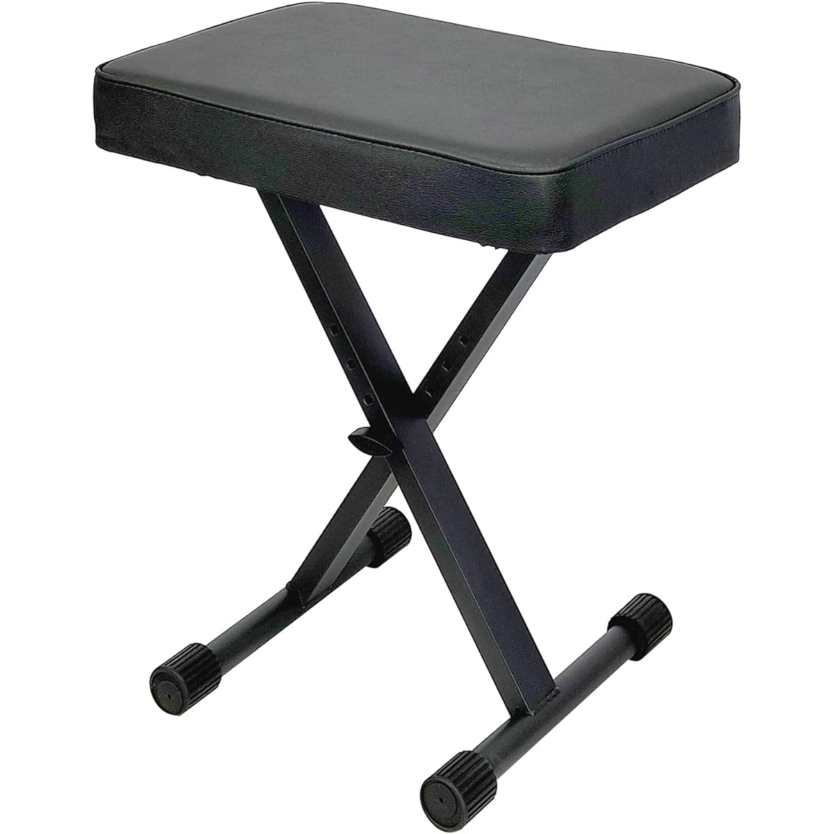 GLEAM Padded Keyboard Bench X-Style Height Adjustable Black